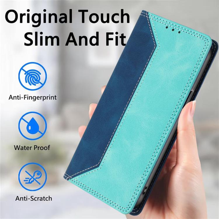 For Huawei Enjoy 80 Skin Feel Two-tone RFID Blocking Vegan Leather Phone Case