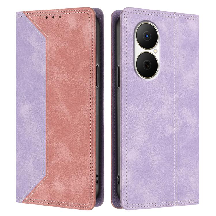 For Huawei Enjoy 80 Skin Feel Two-tone RFID Blocking Vegan Leather Phone Case