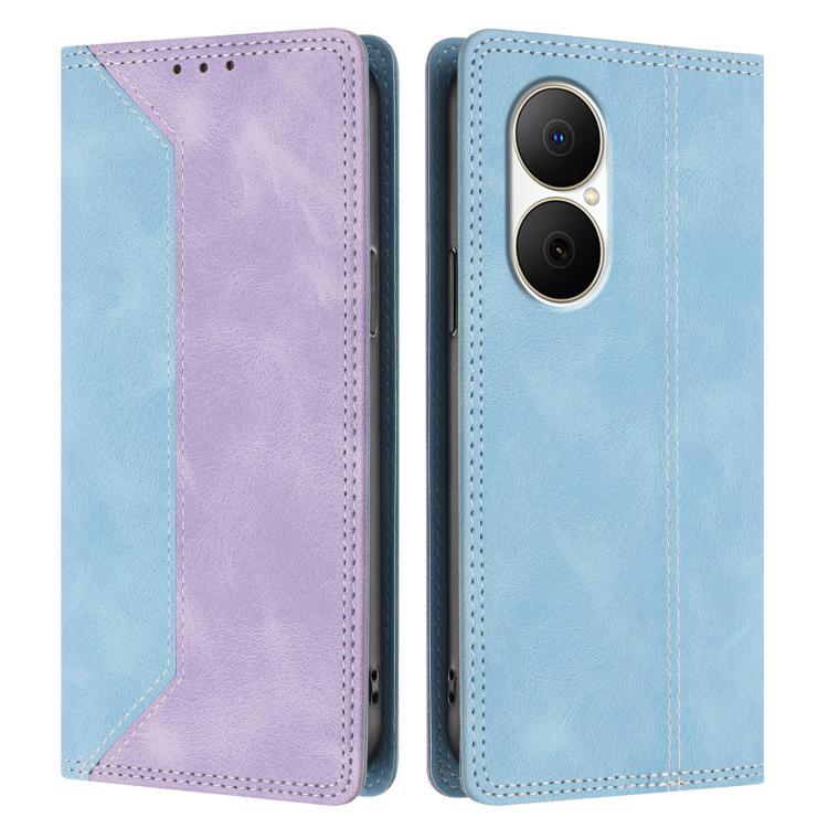 For Huawei Enjoy 80 Skin Feel Two-tone RFID Blocking Vegan Leather Phone Case