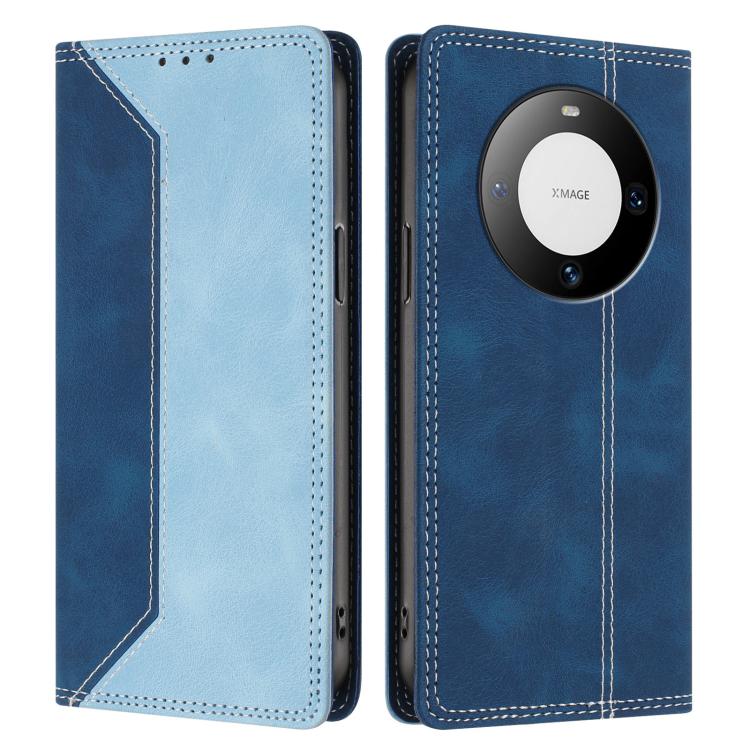 For Huawei Mate 60 Skin Feel Two-tone RFID Blocking Vegan Leather Phone Case