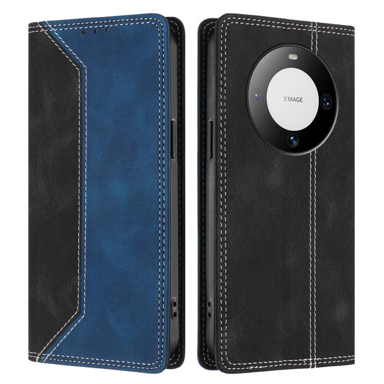 For Huawei Mate 60 Skin Feel Two-tone RFID Blocking Vegan Leather Phone Case
