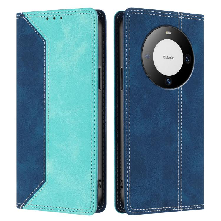 For Huawei Mate 60 Pro Skin Feel Two-tone RFID Blocking Vegan Leather Phone Case