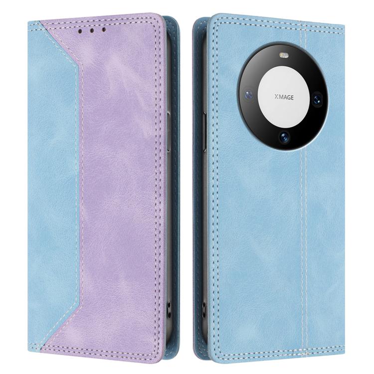 For Huawei Mate 60 Pro Skin Feel Two-tone RFID Blocking Vegan Leather Phone Case
