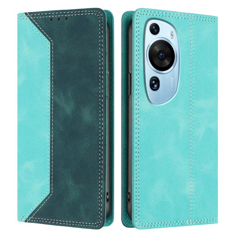 For Huawei P60 Art Skin Feel Two-tone RFID Blocking Vegan Leather Phone Case