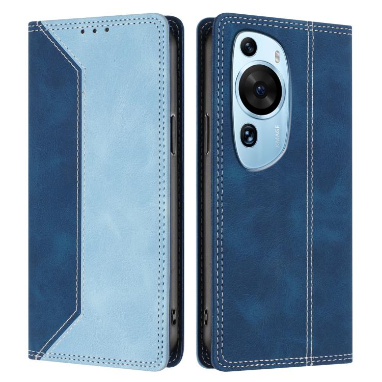 For Huawei P60 Art Skin Feel Two-tone RFID Blocking Vegan Leather Phone Case