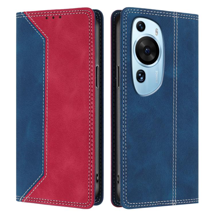 For Huawei P60 Art Skin Feel Two-tone RFID Blocking Vegan Leather Phone Case