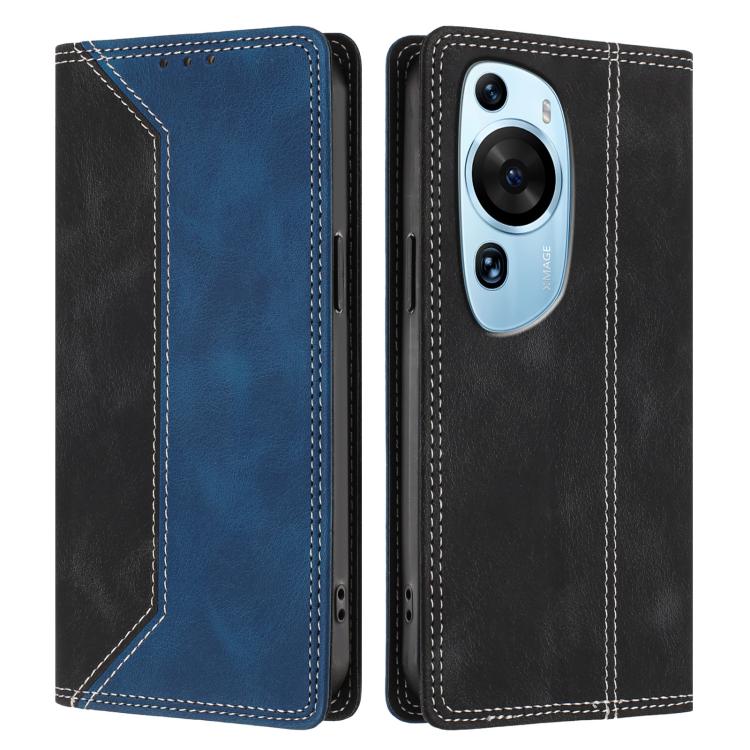 For Huawei P60 Art Skin Feel Two-tone RFID Blocking Vegan Leather Phone Case