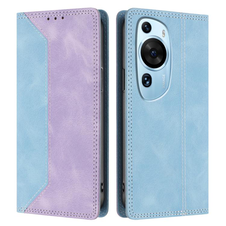 For Huawei P60 Art Skin Feel Two-tone RFID Blocking Vegan Leather Phone Case