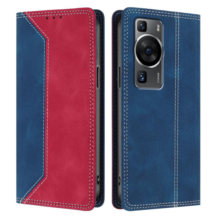 For Huawei P60 / P60 Pro Skin Feel Two-tone RFID Blocking Vegan Leather Phone Case