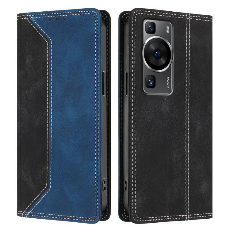 For Huawei P60 / P60 Pro Skin Feel Two-tone RFID Blocking Vegan Leather Phone Case