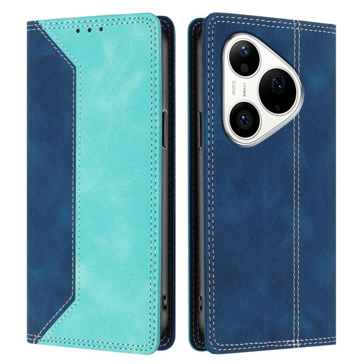 For Huawei Pura 90 Pro Skin Feel Two-tone RFID Blocking Vegan Leather Phone Case