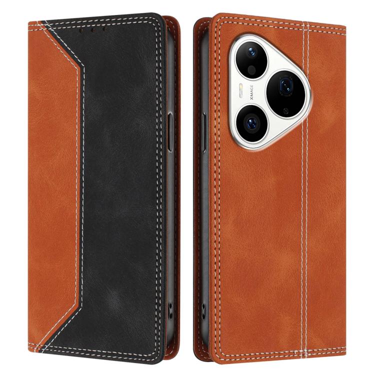 For Huawei Pura 90 Pro Skin Feel Two-tone RFID Blocking Vegan Leather Phone Case