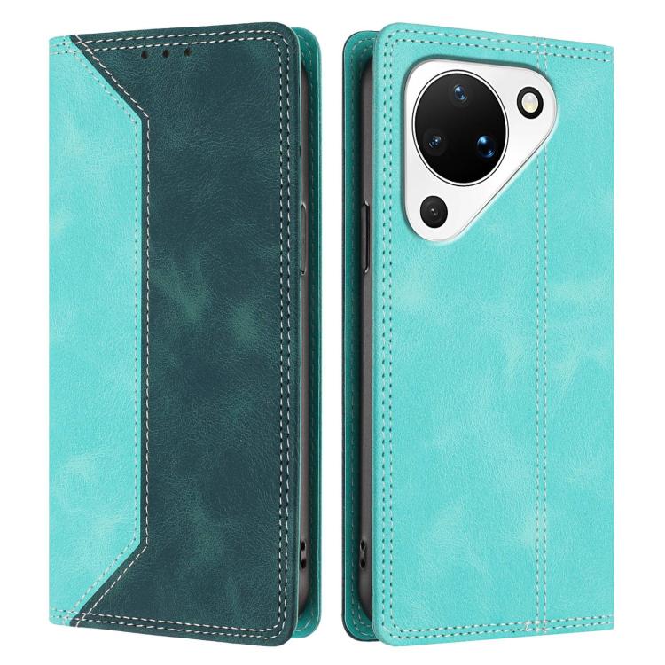 For Huawei Pura 90 Skin Feel Two-tone RFID Blocking Vegan Leather Phone Case