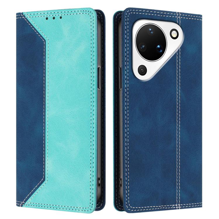 For Huawei Pura 90 Skin Feel Two-tone RFID Blocking Vegan Leather Phone Case