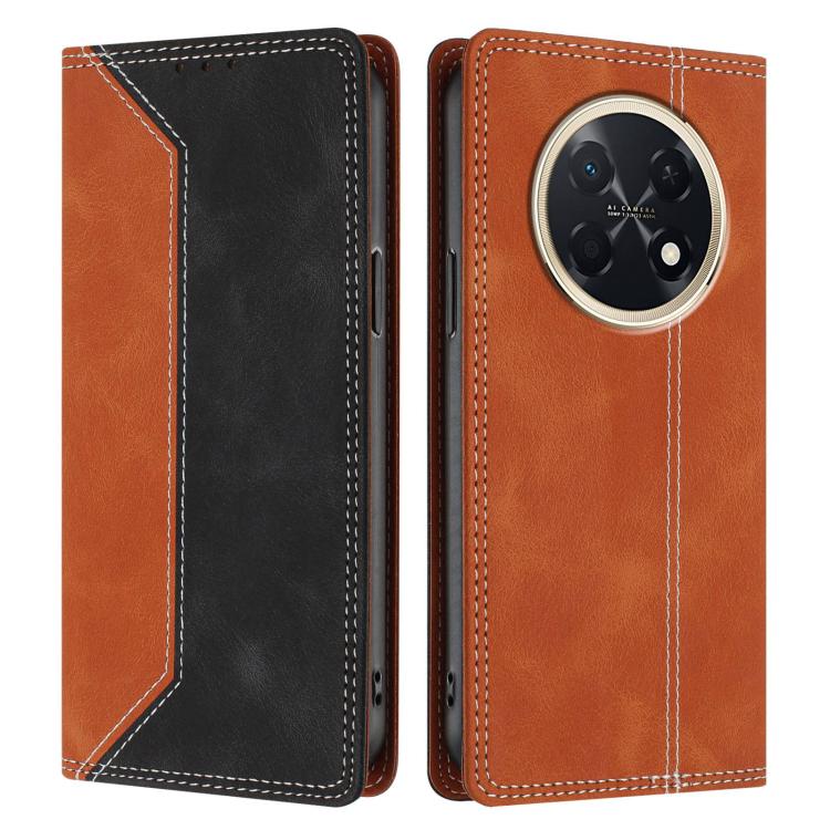 For Huawei Enjoy 90 Pro Max Skin Feel Two-tone RFID Blocking Vegan Leather Phone Case