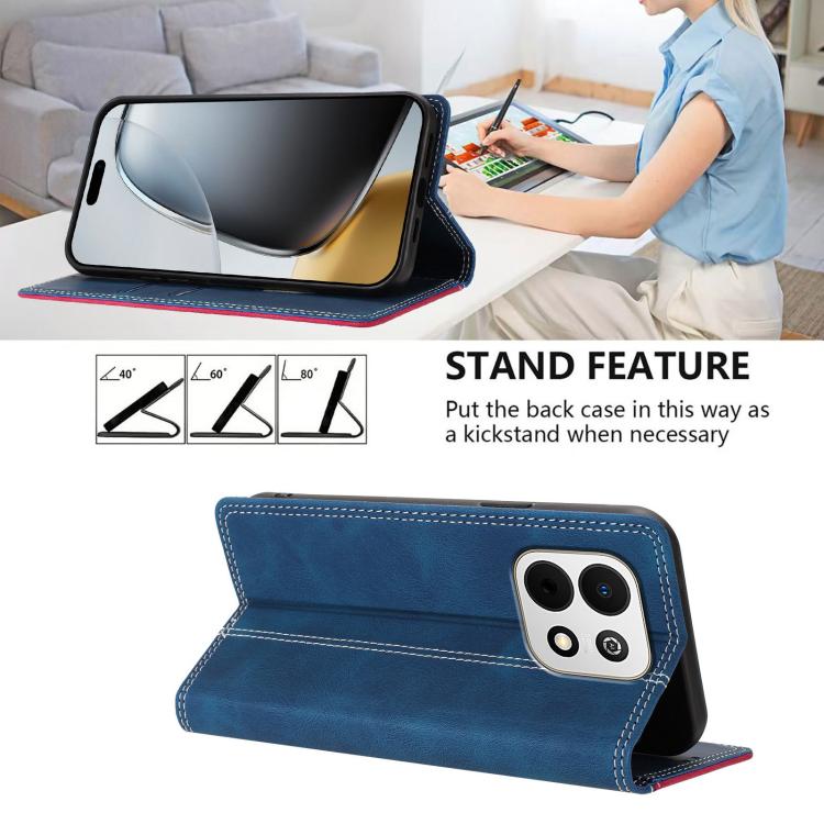 For Huawei Enjoy 90 Plus Skin Feel Two-tone RFID Blocking Vegan Leather Phone Case