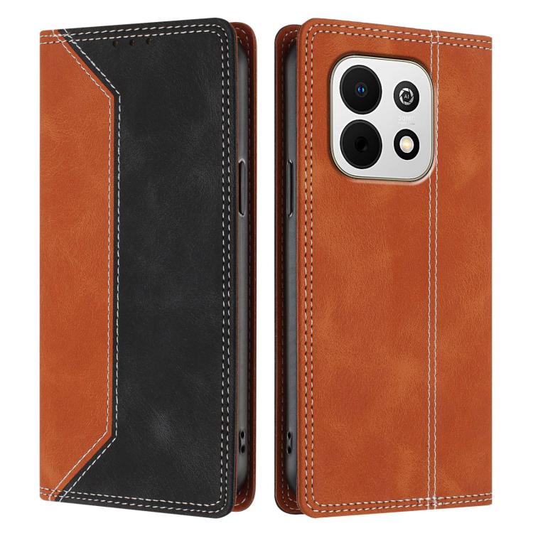 For Huawei Enjoy 90 Plus Skin Feel Two-tone RFID Blocking Vegan Leather Phone Case