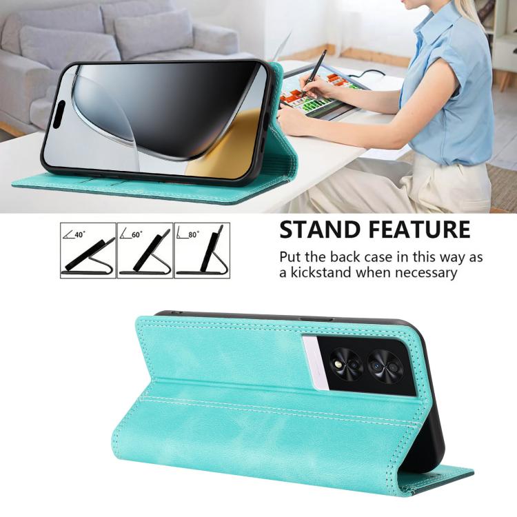 For TCL 40 NXTpaper 4G Skin Feel Two-tone RFID Blocking Vegan Leather Phone Case