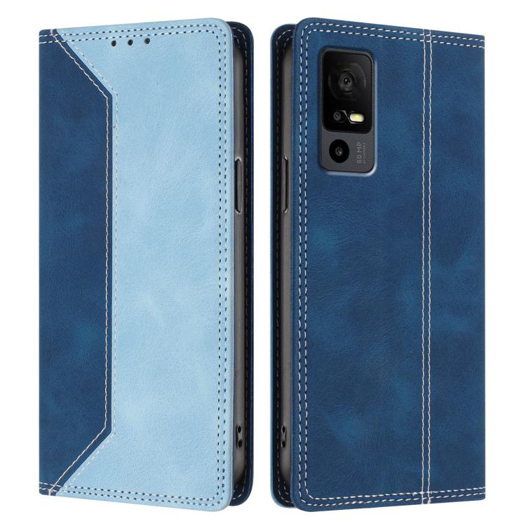 For TCL 40 R 5G Skin Feel Two-tone RFID Blocking Vegan Leather Phone Case