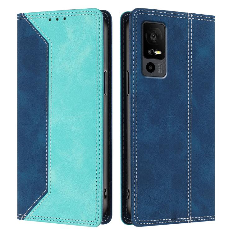 For TCL 40 R 5G Skin Feel Two-tone RFID Blocking Vegan Leather Phone Case