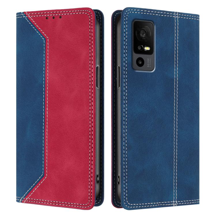 For TCL 40 R 5G Skin Feel Two-tone RFID Blocking Vegan Leather Phone Case