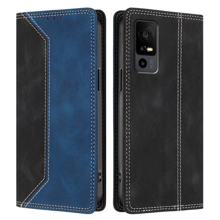 For TCL 40 R 5G Skin Feel Two-tone RFID Blocking Vegan Leather Phone Case