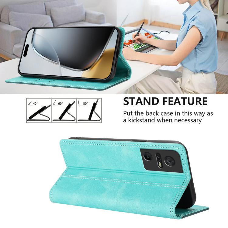 For TCL 40 SE  Skin Feel Two-tone RFID Blocking Vegan Leather Phone Case