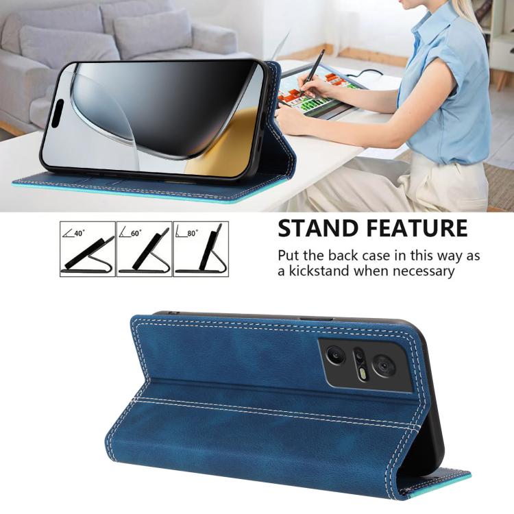 For TCL 40 SE  Skin Feel Two-tone RFID Blocking Vegan Leather Phone Case