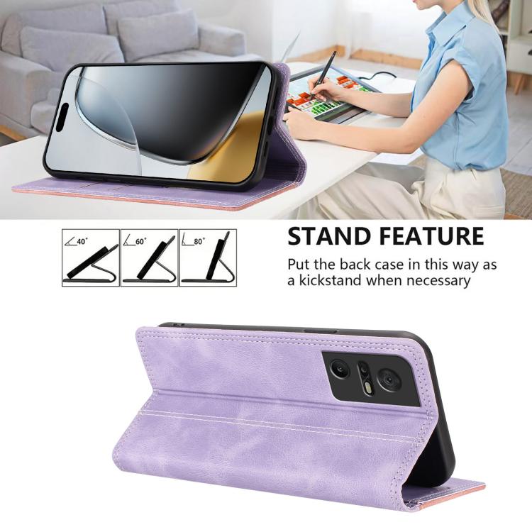 For TCL 40 SE  Skin Feel Two-tone RFID Blocking Vegan Leather Phone Case