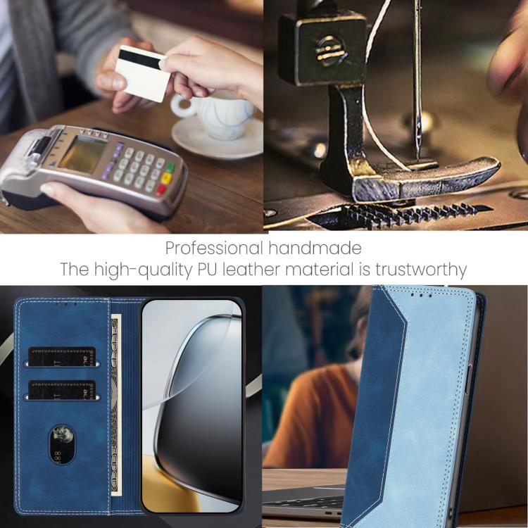 For TCL 50 5G Skin Feel Two-tone RFID Blocking Vegan Leather Phone Case