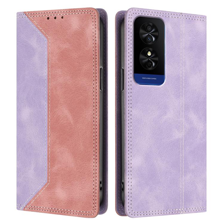 For TCL 50 5G Skin Feel Two-tone RFID Blocking Vegan Leather Phone Case