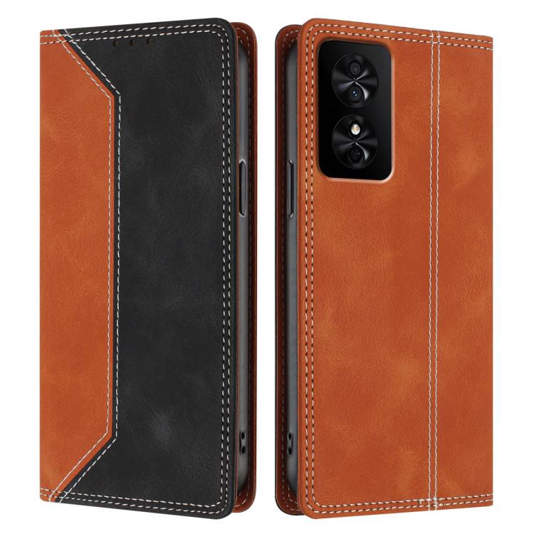 For TCL 50 SE Skin Feel Two-tone RFID Blocking Vegan Leather Phone Case
