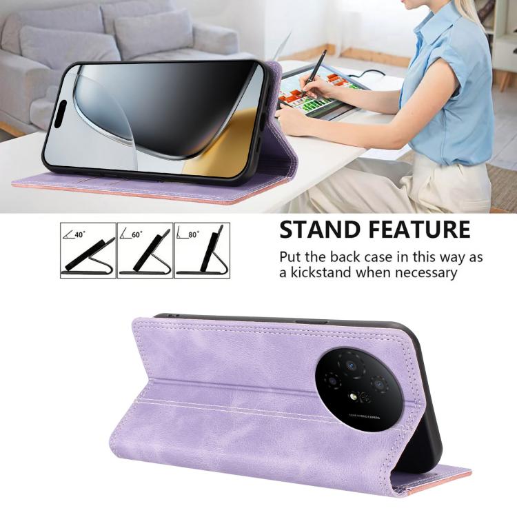 For TCL 50 XL 5G Skin Feel Two-tone RFID Blocking Vegan Leather Phone Case