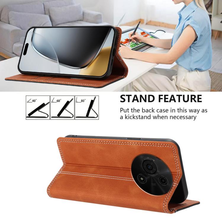 For TCL 60 NxtPaper 5G Skin Feel Two-tone RFID Blocking Vegan Leather Phone Case