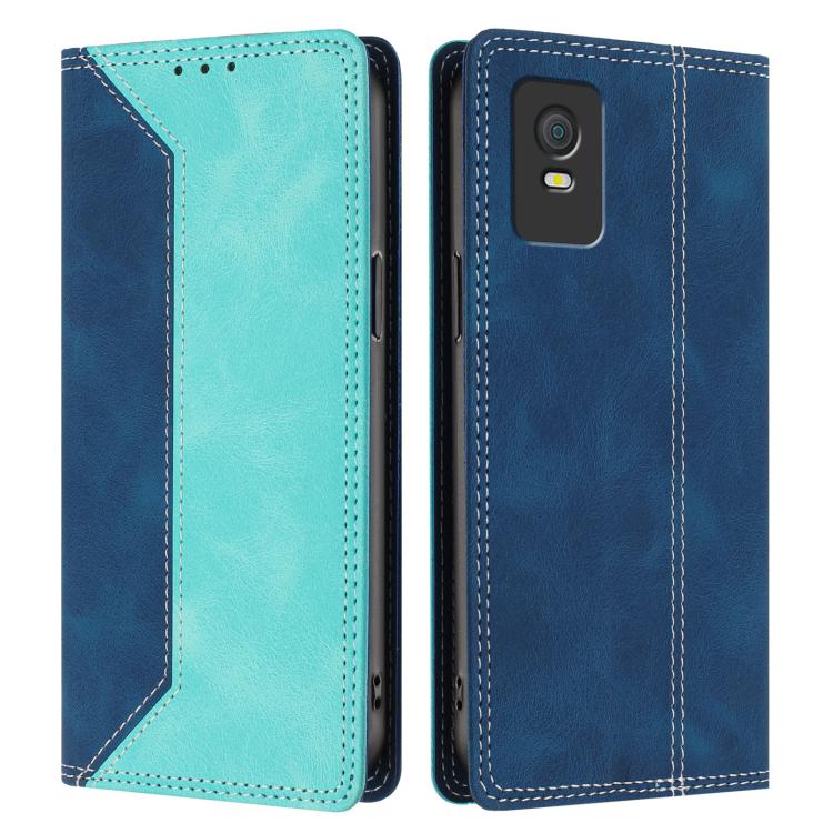 For TCL 403 Skin Feel Two-tone RFID Blocking Vegan Leather Phone Case