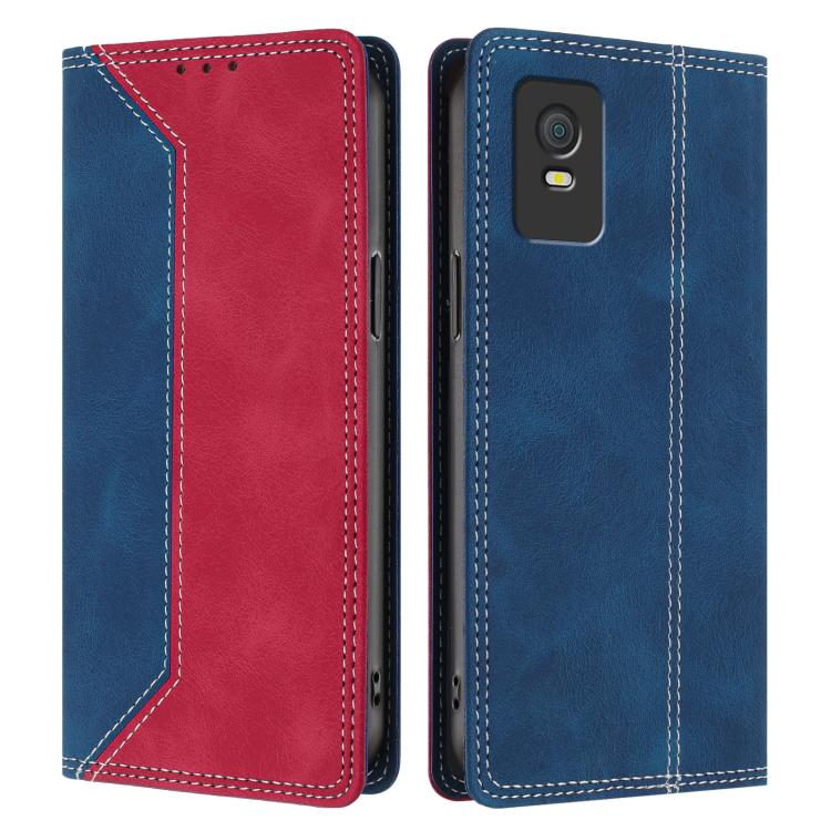 For TCL 403 Skin Feel Two-tone RFID Blocking Vegan Leather Phone Case