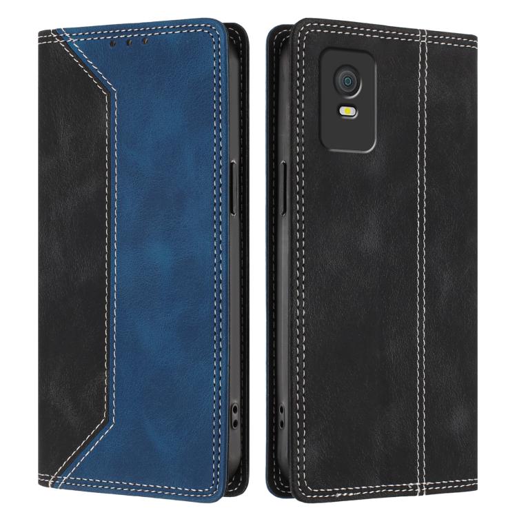 For TCL 403 Skin Feel Two-tone RFID Blocking Vegan Leather Phone Case