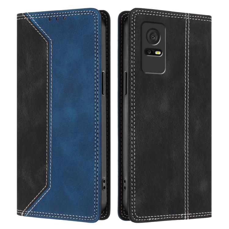 For TCL 408 Skin Feel Two-tone RFID Blocking Vegan Leather Phone Case