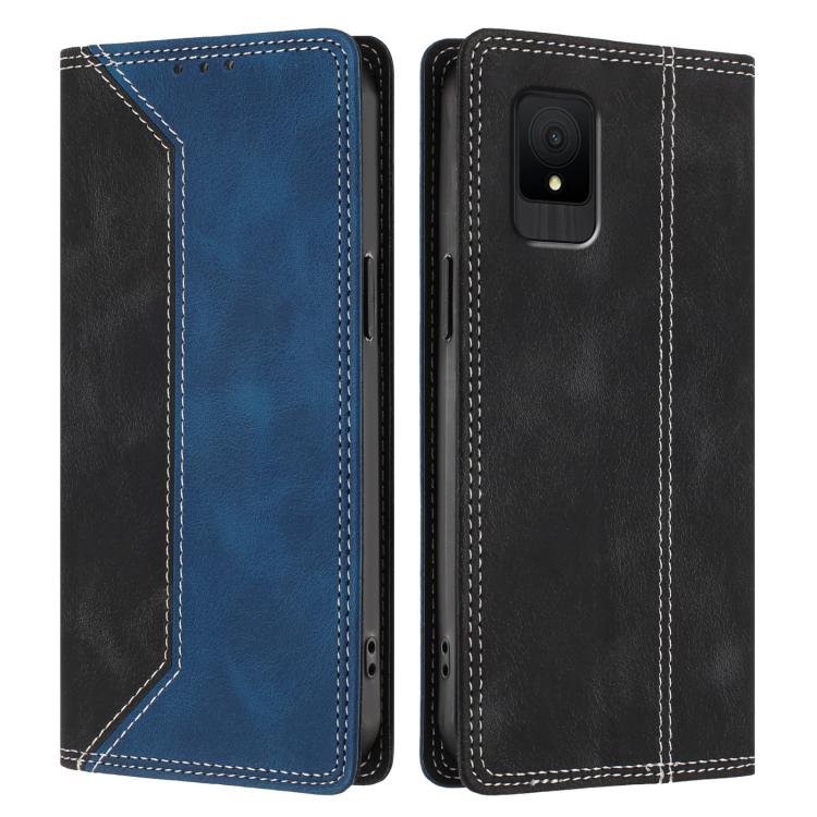 For TCL 502 Skin Feel Two-tone RFID Blocking Vegan Leather Phone Case