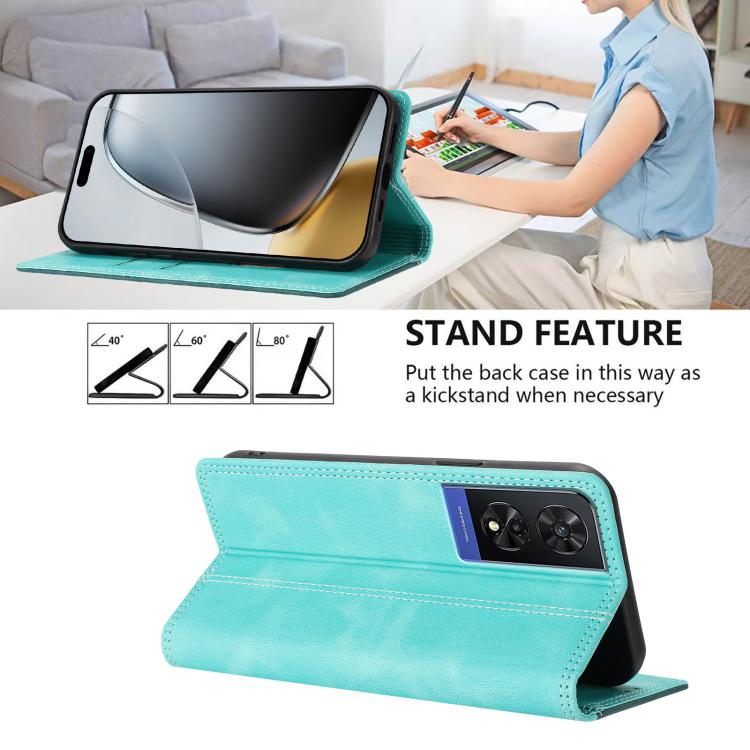 For TCL 505 Skin Feel Two-tone RFID Blocking Vegan Leather Phone Case