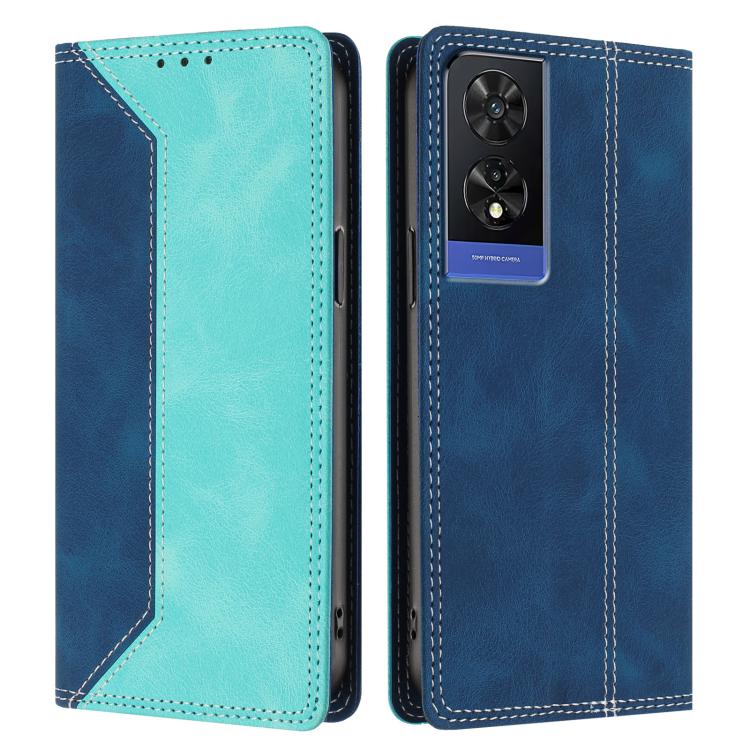 For TCL 505 Skin Feel Two-tone RFID Blocking Vegan Leather Phone Case