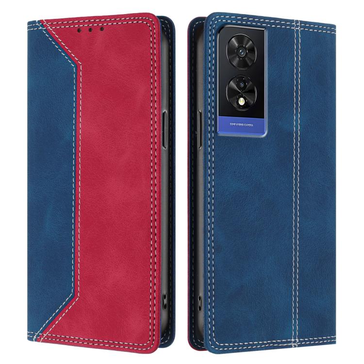 For TCL 505 Skin Feel Two-tone RFID Blocking Vegan Leather Phone Case