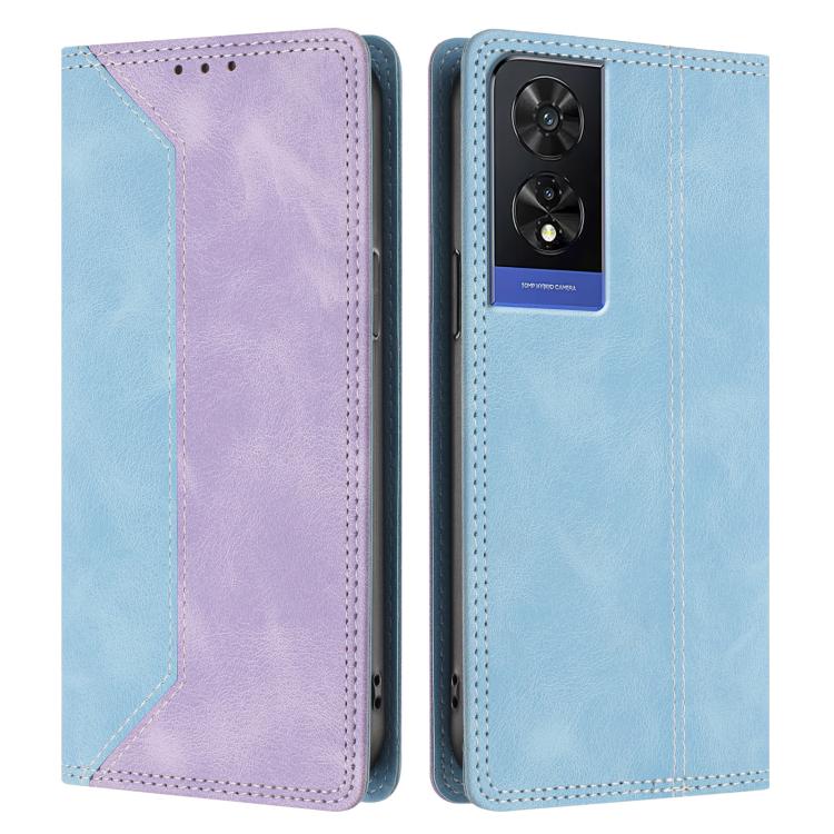 For TCL 505 Skin Feel Two-tone RFID Blocking Vegan Leather Phone Case