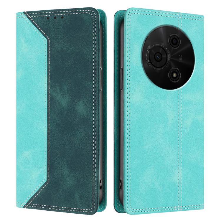 For TCL 605 Skin Feel Two-tone RFID Blocking Vegan Leather Phone Case