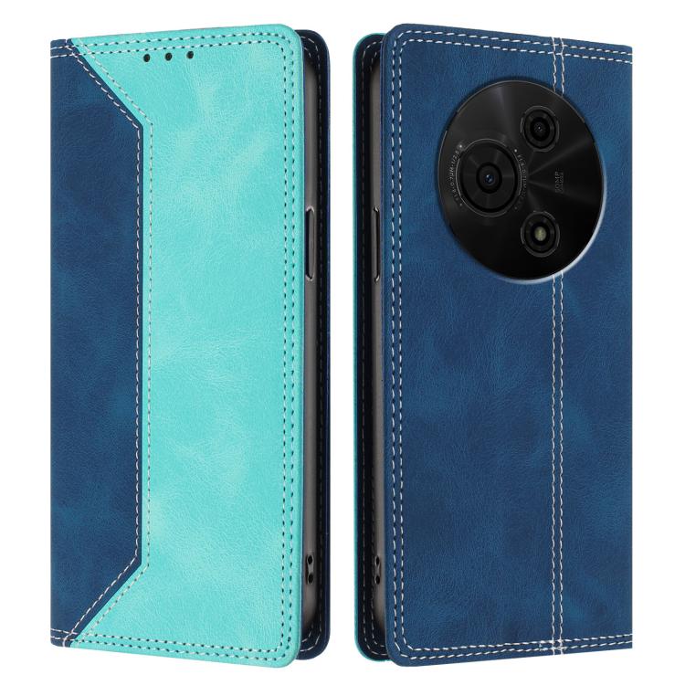 For TCL 605 Skin Feel Two-tone RFID Blocking Vegan Leather Phone Case