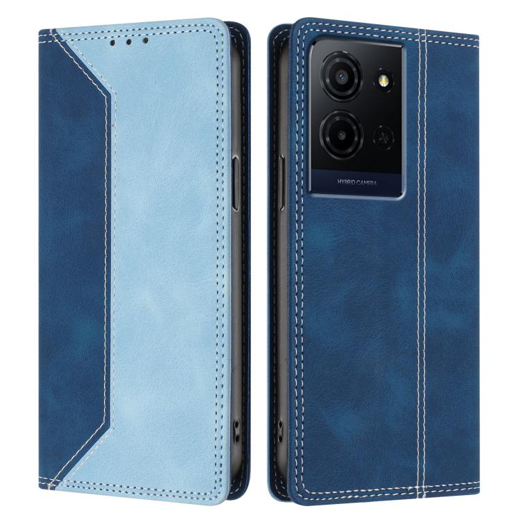 For TCL K33 5G Skin Feel Two-tone RFID Blocking Vegan Leather Phone Case