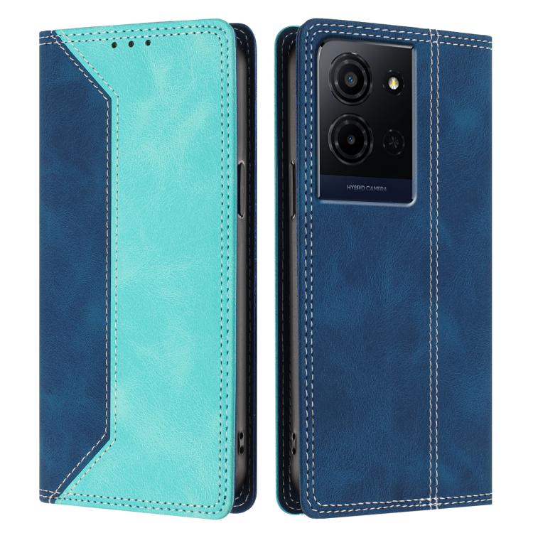 For TCL K33 5G Skin Feel Two-tone RFID Blocking Vegan Leather Phone Case