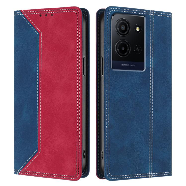 For TCL K33 5G Skin Feel Two-tone RFID Blocking Vegan Leather Phone Case