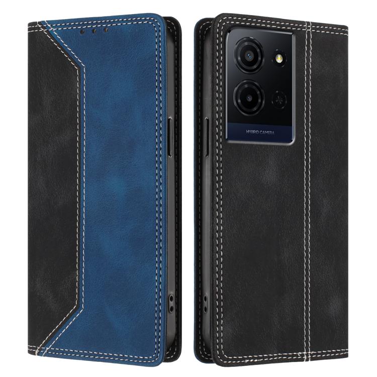 For TCL K33 5G Skin Feel Two-tone RFID Blocking Vegan Leather Phone Case