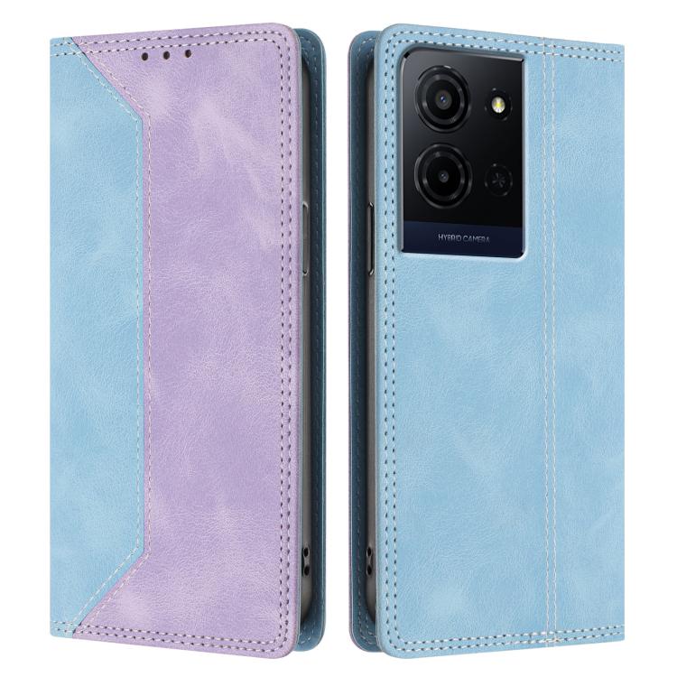 For TCL K33 5G Skin Feel Two-tone RFID Blocking Vegan Leather Phone Case